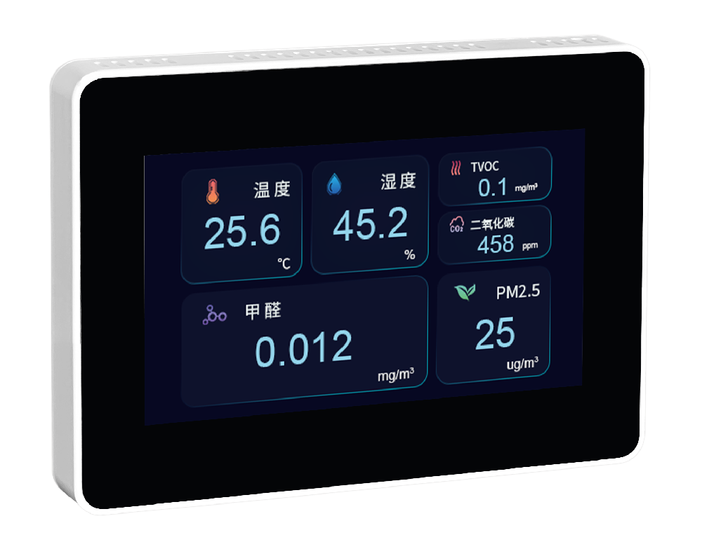 86安装TFT显示终端触控屏空气质量多参数CO2传感器TVOC环境检测仪